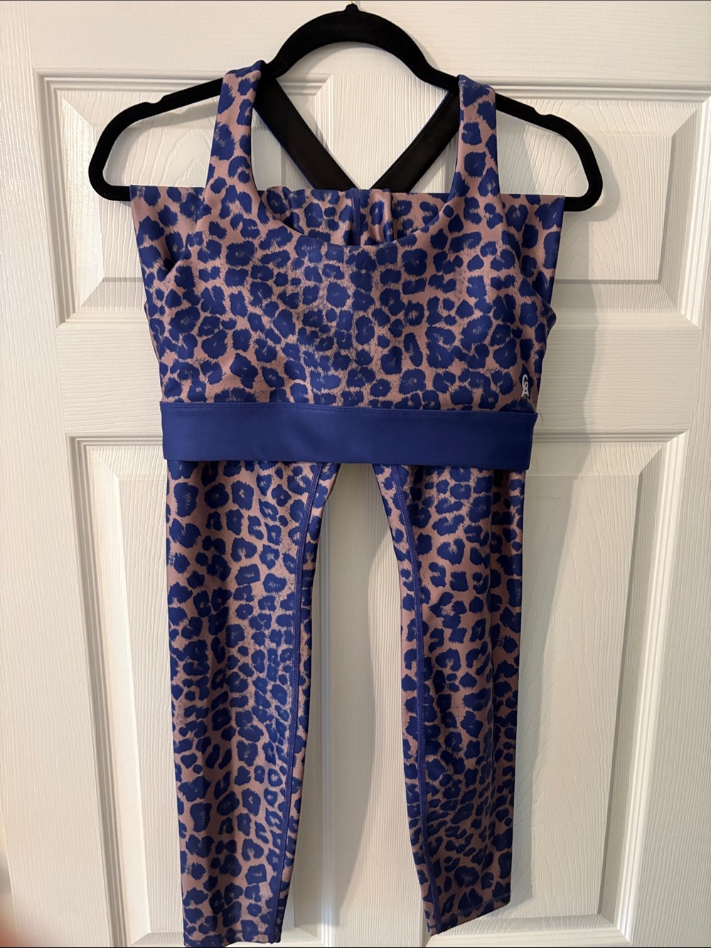 Good American Blue Leopard Active Two-Piece Set